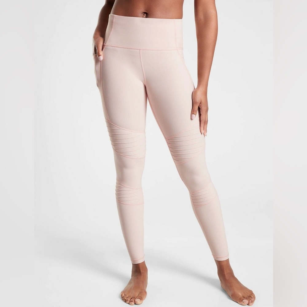 Athleta Inclination Moto Tight Powervita in Orchid Pink